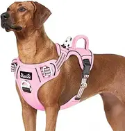 [SlowTon] No Pull Dog Harness, No Choke Pet Harness with 2 Leash Clips and Easy Control Vertical Handle, Adjustable Soft Padded Dog Vest for Small, Medium and Large Dogs