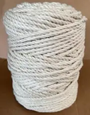 Macrame Natural Cotton Cord 4mm 3 Strand Natural Colour 2Kg