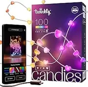 Twinkly Strings AUB-C – 100 Heart-Shaped RGB LEDs, Clear Wire, AUB-C