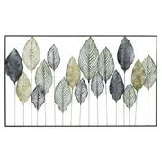 Metal Wall Art Hanging Sculpture Leaf Framed