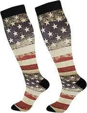 Wusikd Mardi Gras Lilye Compression Socks for Women and Men Circulation Black Long Socks for Athletic Running 1