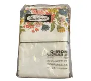 Vtg Lady Pepperell No Iron Percale Standard Pillow Cases Floral Edge Cottage NEW