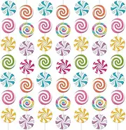 Capoda 8 Pieces Candy Party Decorations Candyland Paper Garlands Candy Paper Cutouts Lollipop Garland Banner Sweet Candy Hanging Decor for Candy Birthday Theme Party Supplies
