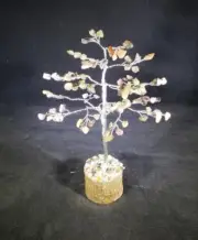 NATURAL MULTI-TOURMALINE GEMSTONE CHIP TREE WITH 100 STONES CRYSTAL TREE OF LIFE