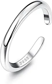 [JeryWe] 925 Silver Toe Ring for Women Girls Adjustable Open Adjustable 14K White Gold Plated Flower CZ Snake Twist Opal Band Rings Summer Beach Toe Rings Foot Jewellery