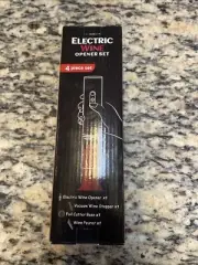 Electric Wine Bottle Corkscrew Opener Set with Foil Cutter,Pourer & Stopper