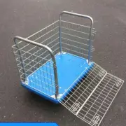 Large Capacity Jumbo Flat Bed Trolley Cart with Folding Wire Mesh Cage Sides AU