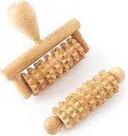 Tuuli Accessories Set of 2 Face Massage Roller Tool Head Massager Maderotherapy Wooden