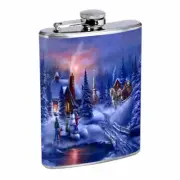 Christmas D5 8oz Stainless Steel Hip Flask