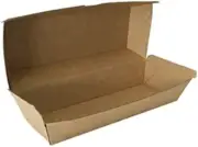 50 X Kraft Brown Disposable Hot Dog Boxes Bulk Takeaway Party Box 190Mm X 70Mm X