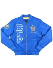SIGMA GAMMA RHO SORORITY BLUE BOMBER JACKET BLUE 1922 FLIGHT JACKET