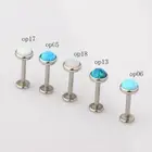 1x Opal Surgical Steel Labret Ear Stud Jewellery Lip Ring Piercing Tragus Helix❀