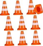 QUMIIRITY 10Pcs Miniature Traffic Cones for Educational Learning Sand Table Road Cones for Construction Play Brightly Colored Demonstration Models for Early Learning and Sharing