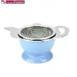在飛比找遠傳friDay購物優惠-Tiamo 茶壺型不鏽鋼濾網組-附陶瓷座-粉藍 (HG281