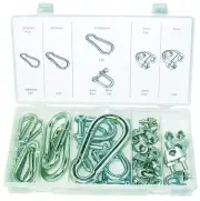 Swordfish 31261 - 30pc Carabiner, D-shackle & Wire Rope Clip Assortment