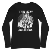 MerchMoment Thin Lizzy - White Jailbreak Long Sleeve T-Shirt L/S Shirt Black New