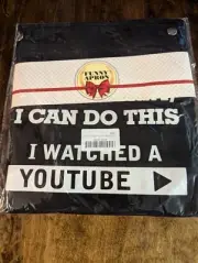 FUNNY APRON "I CAN DO THIS I WATCHED A YOUTUBE" black unisex apron NEW