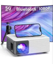 Mini Projector, AKIYO with WiFi and Bluetooth, 1080P Supported Portable