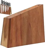 Uniharpa Magnetic Knife Block Holder, Large Size Anti-tipping Acacia Wooden Kitchen Knife Storage Stands, Ultra Secure Magnet Rack and Countertop Protected Mat
