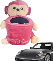 Plush Car Tissue Box | Plush Monkey Car Napkin Holder | Cute Animal Car Tissue Holder, Car Trash Can and Storage Box, Plush Animal Tissue Box for Vehicle