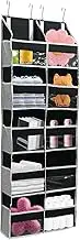 Over The Door Organizer Storage, 5 Tiers Nonwoven Behind Door Organizer, Hanging Door Organizer with 10 Compartment and Visible Window, Clear Window Hanging Storage for Home Office. (Black)