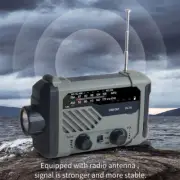 4000mAh Emergency Solar Hand Crank Weather Radio Power Bank Charger Flashlight