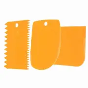 3xPlastic Dough Icing Fondant Scraper Plain Smooth Jagged Edge Cake De&UU