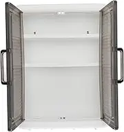 Bathroom Cabinet Wall Mounted, Over The Toilet Storage Cabinet with 4 Hooks, Makeup Perfume Cosmetic Organizer Display Cabinet for Kitchen Room Laundry
