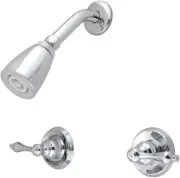 Kingston KB241ALSO Two-Handle 3-Hole Wall Mount Shower Faucet, Polished Chrome