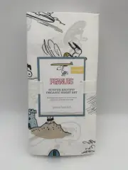 NWT Pottery Barn Kids Peanuts Snoopy Surfer Toddler Sheet Set White