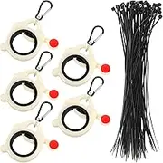 5Pcs Zip Tie Organizer with 50 Zip Ties, Plastic Zip Tie Holder, Luminous Cable Tie Holder Organizer, Lightweight Round Zip Tie Storage Holder, Reusable Zip Tie Tool for Zip Tie