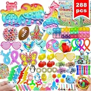 288 Pcs Fidgets Toys Pack, Kids Party Favors Stocking Stuffers Gifts, Bulk Toys for Carnival Treasure Classroom Prizes Box,Adults Stress Relief Sensory Toy,Pinata Filler,Autism Autistic Children ADHD