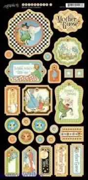 Graphic 45 MOTHER GOOSE Chipboard #1 DECORATIVE! High Quality 27 pcs
