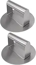 UPKOCH 2pcs Burger Press Smashed Meat Press Hamburger Beef Patty Maker Burger Smash Burger Patty Maker Meat Smasher Manual Meat Patty Maker Meat Patty Press Silver Stainless Steel