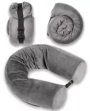 Dot&Dot Twist Memory Foam Travel Pillow for Airplanes - Travel Neck Pillow fo...