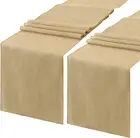 2 Pack Burlap Table Runners 13X84 Inch Wedding Table Runner Jute Table Fabric Ou