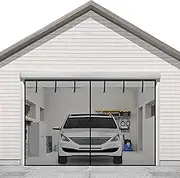 Sunolga 16x8 FT Garage Screen for 2 Car Roll Up Heavy Duty Fiberglass Mesh