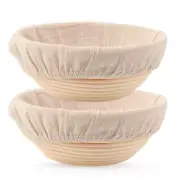 Bread Proofing Basket & Liner, Handmade Round Dough Proofing Bowl Set for Pro...