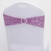 Sparkly Sequin Lycra Chair Sash - Purple
