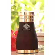 Copper Hammered Black Silk Finish Bedroom Bottle with Inbuilt Glass 1000 ml