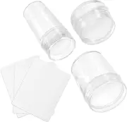 Healeved Manicure Stamper Set 3 Sets Reusable Manicure Stamps Nail Art Tools Compact Nail Art Kit for Home or Salon