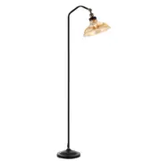 Hershey Black Amber Shade Floor Reading Lamp