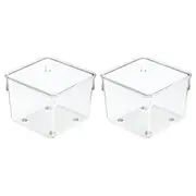 2x iDesign Linus 10x7.5cm Kitchen Drawer Organiser Office Container Storage CLR