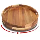 Acacia Wooden Lazy Susan for Table Top-12 Inch Wooden Lazy Susan Turntable wi...