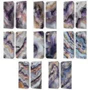 OFFICIAL NATURE MAGICK PLUM MARBLE LEATHER BOOK CASE FOR APPLE iPOD TOUCH MP3
