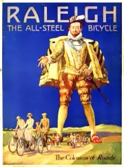 abstract Raleigh Bicycle Avert- Colossus retro British cycling poster