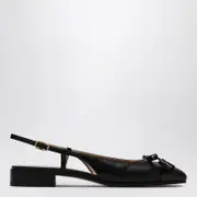 [Valentino Garavani] Valet Du Roi Slingback Ballerina Flats in Black/Coffee 36 IT Black