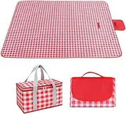 Emapoy Insulated Picnic Baskets, 2 Pack Picnic Blankets Insulated Picnic Baskets Set, Large Picnic Blankets, Collapsible Portable Large Picnic Basket