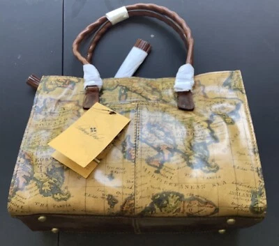 New Patricia Nash Primrose European Map bag detachable shoulder strap.