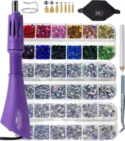 Bedazzler Kit Rhinestones Hot Fix Applicator Tool 5 000 Pcs of Rhinestones Three